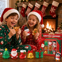 Ensemble de jouets sensoriels TPR Squishy sur le thème de Noël : Père Noël, Bonhomme de neige, Renne, Arbre