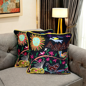 Fundas De Almohada bordadas Suzani decorativas para el hogar indio - Product Image 1