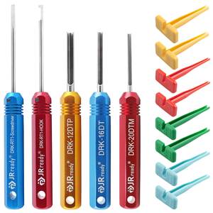 JRready ST5236-DEUTSCH Connector Removal Tool Kit: DRK-12DTP+16DT+20DTM &amp; RT1 Mental Extraction Tools&amp;8 PCS Plastic Removal Tool - Product Image 1