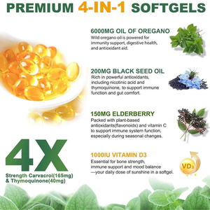 300 Kapsul Per Kantong, Minyak Oregano Murni dan Kapsul Minyak Habbatussauda, Kapsul Lunak Oregano, Minyak Habbatussauda - Product Image 3