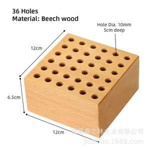 Soporte de madera para bolígrafos, forma cuadrada, para lápices y pinceles, estante de almacenamiento - Product Image 4