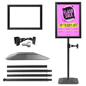 CYDISPLAY A4 Adjustable Poster Stand Floor Standing Sign Holder Sign Board Holder Aluminum Advertising Poster Board Stand