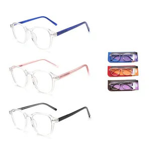 Gafas con montura transparente blanca, monturas de plástico ovaladas, gafas