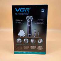 Rasoir électrique rechargeable VGR V-319 pour homme, rasoir à double lame, tondeuse à barbe