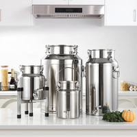 Bidon à lait en acier inoxydable avec couvercle hermétique, résistant à l'humidité, plusieurs capacités, réservoir multi-usages, stockage alimentaire domestique