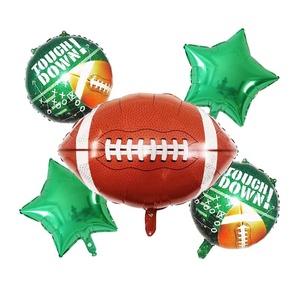 Kit di 5 Palloncini in Foil Stile NFL - Decorazione per Feste a Tema Football, Compleanni ed Eventi Sportivi - Product Image 1