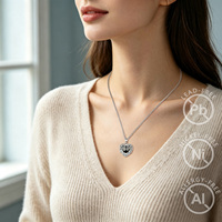 Collier Merryshine en laiton plaqué rhodium avec pierre de lune et améthyste, pendentif celtique tête de cheval porte-bonheur irlandais pour femme