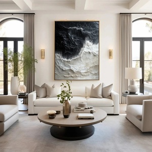 Luxury Ocean Wave Art 3D Textured Finish Canvas Acrylic <b>Large</b> Abstract Wall Art Hand Painted Interior Design Decoration - Product Image 5