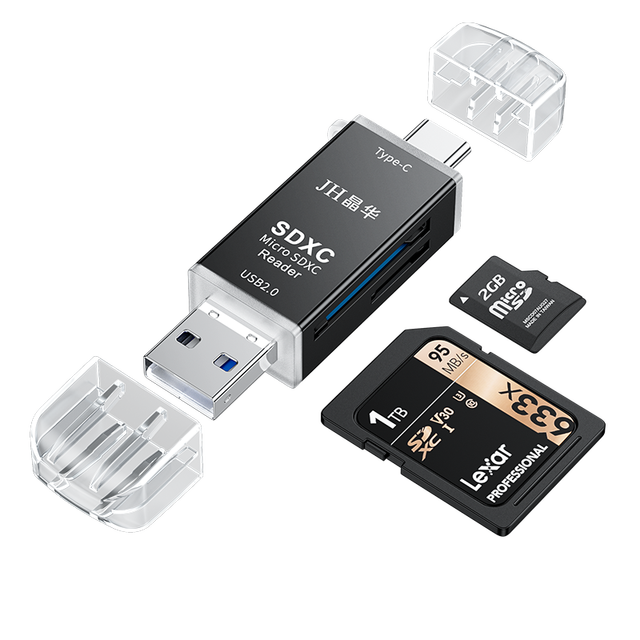 USB 2.0 Type C 4 in 1 Multi-interface SD Card Reader Type-C Micro TF Memory Card Reader for Mobile Phone Laptops PC Accessories