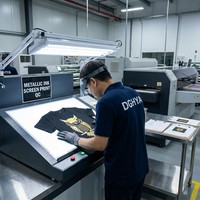 T-shirt graphique métallisé surdimensionné 240 GSM 100 % coton pour homme, coupe carrée, style streetwear, motif hibou de Toronto, personnalisable OEM, MOQ 50, vente en gros