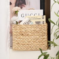 Panier de rangement en osier tressé Hyacinth, design ovale profond, avec poignées intégrées, pour le rangement de mouchoirs ou d'épicerie