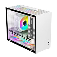 Caja de PC Mini Wanmisle Fox H7, Carcasa de Escritorio Portátil MATX Blanca con Ventana Lateral, DIY, ITX Vertical, Puertos USB 3.0 Frontales, en Stock