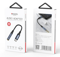 Cable USB-C a Conector de Audio de 3.5 mm para Auriculares YAU38 Yesido, Adaptador de Nailon