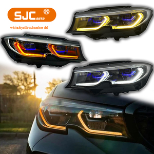 SJC Auto nuovo aggiornamento tre colori drl fari commutabili per BMW 3 serie G20 G28 19-22 giallo bianco ambra fari Laser - Product Image 1