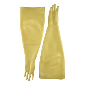 1.6MM Thick Yellow Latex Glove Box Gloves 236MM Flange Glove Box Accessories