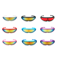Kacamata Sunglasses Lensa Tunggal Lucu Model Cyclops untuk Cosplay, Pesta, Kacamata Robot, Kacamata Pesta Alien Luar Angkasa Keren, Kacamata Cermin