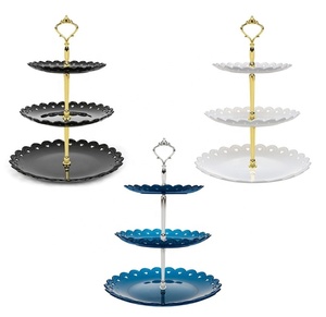 New 3 Tier Plastic Cake Stand Wedding Plates Party Tableware Afternoon Tea Cake Stand Tray Display Cake Decorating Tools