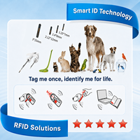 Microchip Animal EM4305 Fdx-B de 134.2Khz, 2.12*12mm, Etiqueta RFID de Biovidrio Implantable con Aguja Estéril para Identificación de Mascotas