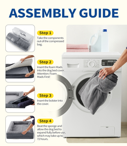 Orthopädisches Hundebett mit Geringer Mindestbestellmenge, Stützendem Schaumstoff, Waschbarem Bezug und Rutschfester Unterseite, Großes Sofa für Sehr Große Hunde - Product Image 5