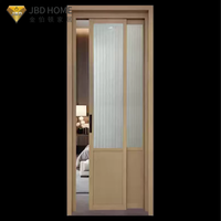 Porte coulissante en aluminium PD/PT - Système pliant à 2 panneaux avec isolation thermique, design moderne pour salle de bain, chambre, entrepôt