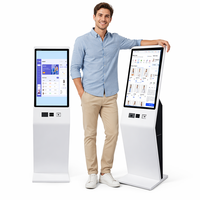 Terminal de Pago de Autoservicio Interactivo de 27 Pulgadas, Kiosco Interior con Función SDK, Carcasa Metálica, Sistema Operativo Android/Windows