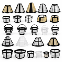 Panier filtre à café réutilisable en nylon, maille fine, pour machine à café, filtre de rechange de qualité alimentaire, noir