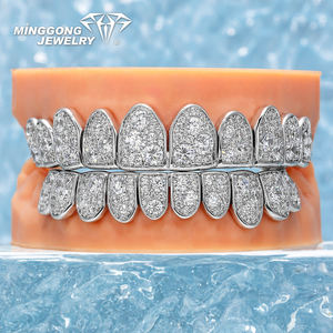 Mosaïque et neige ensemble Moissanite diamant <span class=keywords><strong>Grillz</strong></span> pour les dents Vvs Moissanite Grills S925 14K 18K mode Hip-Hop bijoux fins pour hommes - Product Image 5