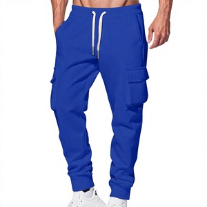 Pantalon de jogging décontracté pour homme en molleton avec cordon de serrage, doublé, coupe ample, multi-poches, pour le sport et la gym, jambe droite - Product Image 6