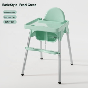 Chaise haute pour bébé pliable, plateau repas en plastique portable, hauteur réglable et dossier réglable pour les bébés de 6 mois et plus - Product Image 5