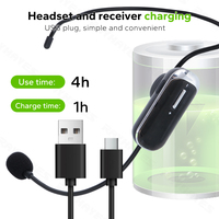 Système de microphone sans fil 2.4G UHF anti-Feedback pour l'enseignement et l'église, conception portable à double usage (tête et main)