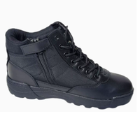 Chaussures de randonnée mi-hautes pour hommes TSB09, sport, plein air, entraînement rapide, cuir noir avec fermeture éclair latérale, en stock.