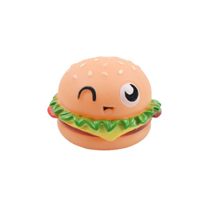 Juguete popular para mascotas de comercio electrónico transfronterizo: Hamburguesa de vinilo con sonido, diseño de dibujos animados, comida realista, juguete masticable duradero para perros. - Product Image 1