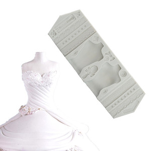 Silicone Mold For Wedding Dress Cake Fondant Piping Doll Body Rectangle 23.2x8x2 Cm Cake Decorating Supplies - Product Image 2