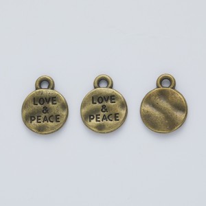 Amuleto de Disco 'Love Peace', Disco de Aleación de Zinc Estampado <span class=keywords><strong>para</strong></span> Pulseras de <span class=keywords><strong>la</strong></span> <span class=keywords><strong>Amistad</strong></span> - Product Image 2