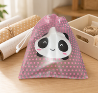 Sac cadeau en PVC durable avec cordon de serrage, logo personnalisé imprimé, pour emballage de cadeaux et d'artisanat