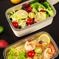 Boîtes de conservation japonaises en acier inoxydable de qualité alimentaire récipient de stockage d'aliments de cuisine boîte à bento personnalisée avec étiquetage de l'heure