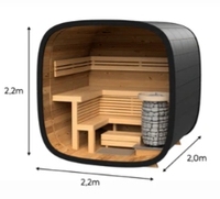 HELIUS OEM/ODM cemara yang sangat baik/cedar 2-8 orang luar ruangan uap listrik batu sauna barel besar persegi sauna untuk dijual