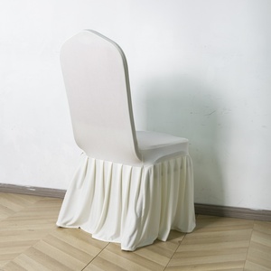 Housses de chaise plissées à volants en Spandex extensible pour décoration de banquets de mariage et location - Product Image 1