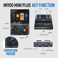 64G Noir Miyoo Mini Plus Rétro Lecteur De Poche 3.5 Pouces Portable Console De Jeu Vidéo Arc Linux Système Pocket V2 V3 Poche Cadeau