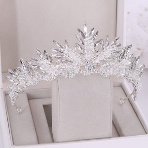 Tiaras y coronas de boda de cristal negro Retro Vintage para mujer, accesorios de boda, corona real para baile de graduación - Product Image 4