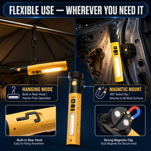 WOSEN 10W LED COB Dual Source Magnetic 180 Swivel Hanging Inspection Work <b>Light</b> for Outdoor Repair LED Flashlight - Product Image 3