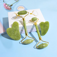 100% naturel xiuyan vert jade rouleau gua sha outils visage guasha rodillo de jade pierre oeil massage rouleau pour le visage