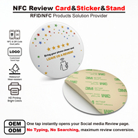 Etiqueta NFC RFID de PVC+Epoxi, Mini Etiqueta con Código QR, Logotipo Personalizado, Adhesivos Impermeables para Mesa, para Pagos en Hoteles y Reseñas de Google