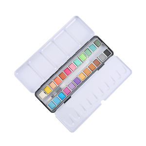 Custom artisti di qualità 12 24 36 metallizzato solido colore dell'<span class=keywords><strong>acqua</strong></span> Set di acquerello perlescente portatile <span class=keywords><strong>In</strong></span> scatola di latta - Product Image 1