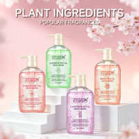 MOKERU Gel Douche aux Pétales de Fleurs, Parfum Floral Naturel avec Pétales de Fleurs Réels 500ml Vente en Gros OEM