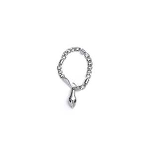 Bracelet à breloques tendance en acier inoxydable 316L plaqué or PVD, design pendentif Alien pour hommes et femmes - Product Image 1