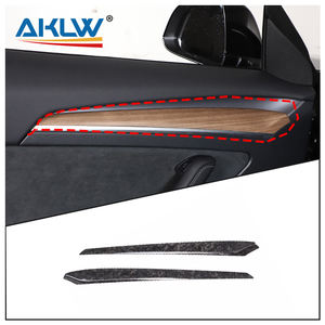 Pour <span class=keywords><strong>Tesla</strong></span> modèle 3/<span class=keywords><strong>Y</strong></span> véritable fibre de carbone accessoires intérieurs de voiture forgé carbone intérieur porte panneau couverture bandes décoratives - Product Image 1