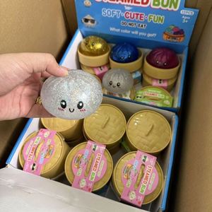Nuevos Juguetes Blandos de Malta con Purpurina en Forma de Dumpling al Vapor para Niños, Juguetes Blandos de TPR de Alimentos de Levantamiento Lento - Product Image 2