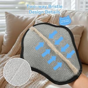 Gants de toilettage pour animaux de compagnie à cinq doigts, surface incurvée élastique rouge, pour chats à poils longs - Product Image 4