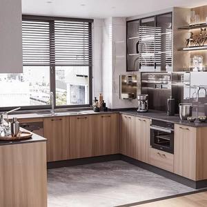 Meubles de cuisine modulaires modernes de luxe avec portes vitrées et accessoires de robinetterie/charnières, design personnalisable pour appartement - Product Image 3